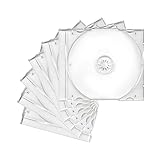 VCYOPN 6 PCS Standard Single Clear CD Jewel Case, 10 mm Thin Clear CD Storage Case with Assembled Tray, Square-Shaped Single Plastic Disc DVD Storage Box Replacement for Most Cars (Transparent)