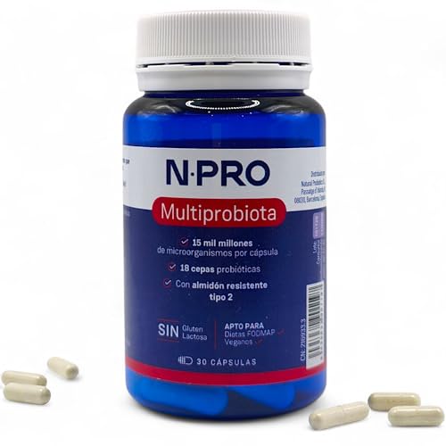 Multiprobiota 30 Cápsulas - Probiótico Multicepa con 18 Cepas y 15.000 Millones de Cepas Bacterianas - Apoya el Equilibrio Intestinal y la Función Digestiva