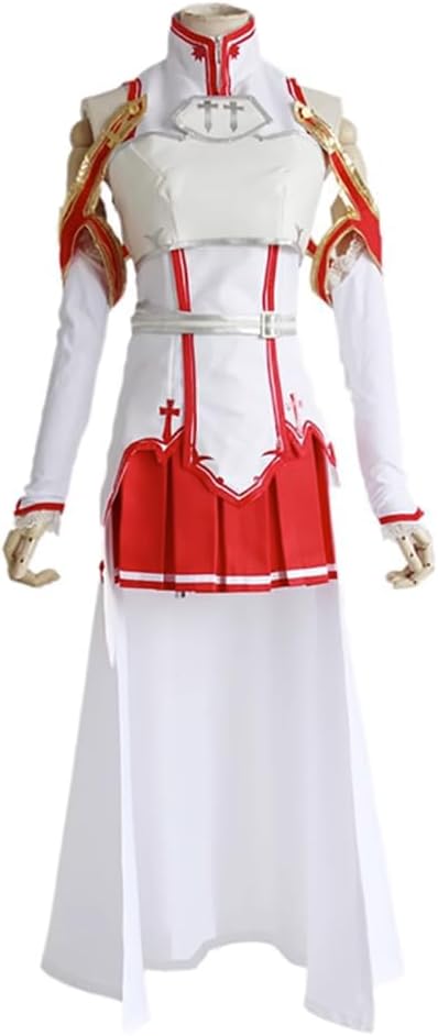 SAO Yuuki Asuna Cosplay Costume Outfit Gown Dress Full Set for Women