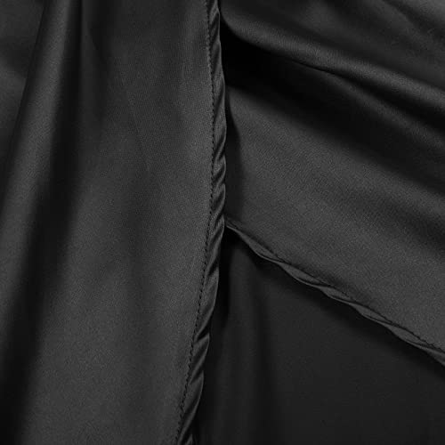 SLENDIPLUS Vestido Bodycon franzido assimétrico sem mangas decote em V vestido de cetim para festa,