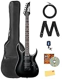Ibanez GRGA120 RGA Gio Electric Guitar - Black Night Bundle with Gig Bag, Tuner, Strap, Instrument Cable, Austin Bazaar Instructional DVD, and Polishing Cloth