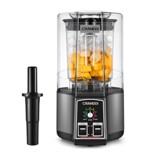CRANDDI Commercial Blender, Retro Blender with 80oz Pitcher, Large Capacity & Small Volume, 1500w Professioanl Blender, Blenders for Kitchen, Self Cleaning Blender with Pulse Function, K85