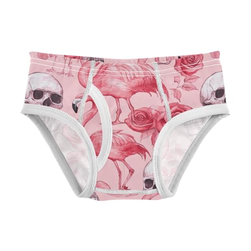 Wusikd Skulls Flamingos Boys' Underwear Cotton Roses Boys Briefs Soft Toddler Underwear 2T