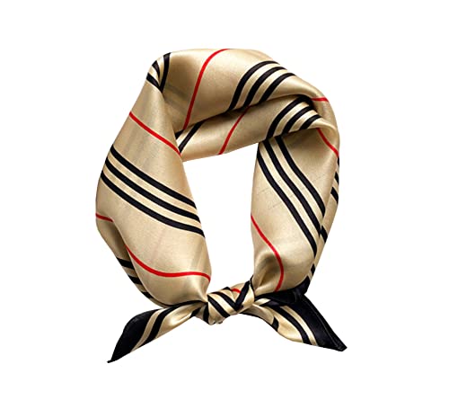 Foulard carré en satin de soie naturelle bandana cheveux homme femme 53x53cm