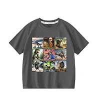 T-Shirt à Manches Courtes pour Enfants tungtungsahur, Tralalelo Tralala Cartoon Print T-Shirt pour garçons et Filles,Gris,120cm