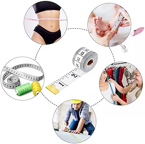Ramofy Double Sided Tape Measure, Weight Loss Measuring Tape, Soft Body Tape Measure, Sewing Tape Ruler, Tailor Tape, Fashion Tape, Fabric Tape Measure, Flexible Tape | 60 Inches |150 CM, White Tape