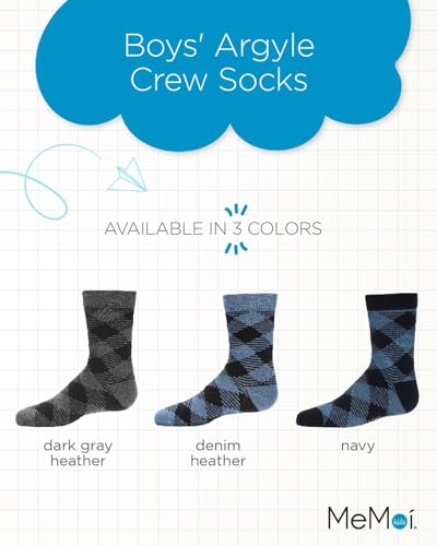MeMoi Boys Argyle Cotton-Rich Fine-Gauge Crew Sock2