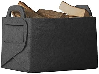 Rubberneck Felt Storage Utility Basket with Two Handles, Square, Dimensions: 36 x 25 x 23 cm (Anthracite)