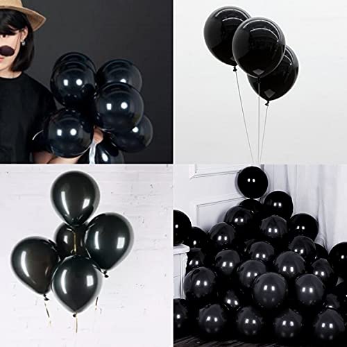 Image of 5 inch Black Party Balloons, 100 pcs Mini Thick Latex Balloons for Birthday Wedding Baby Shower Decorations(Black)