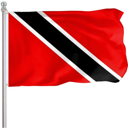 FLGCLUB Trinidad and Tobago Flag 3x5 Ft Outdoor Vibrant Color Fade Resistant Trinidad & Tobago Flags Polyster Double Stitched Trinidad & Tobagonian National Flag Canvas Header and Brass Grommets