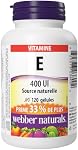 Webber Naturals Vitamine E 400 UI, 120 Gélules, Source Naturelle de Vitamine E, Soutien Antioxydant