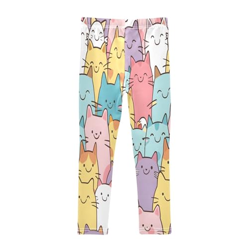 Toddler Girls Leggings Printed Yoga Pants Leggings Seamless Pattern of Cats for Kids2