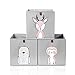 Produktbild 2friends 3 Kinder Aufbewahrungsboxen mit Schlaufe zum Herausziehen, 3er Set Kallax Boxen mit 3 Motiven, 33x33x33 cm, stabil und abwaschbar, grau