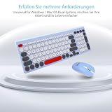 LeadsaiL, Bezprzewodowy zestaw myszy na klawiaturę, ergonomiczna mysz i klawiatura, bezprzewodowa klawiatura i mysz PC, niemiecki układ QWERTZ, ciche przyciski klawiatury i myszy, MacOS PC, laptop,