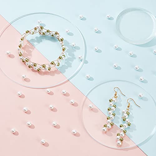 Ph Pandahall 6Mm About 400Pcs Tiny Satin Luster Glass Pearl Round Beads Assortment Lot For Jewelry Making Round Box Kit White #TOP2