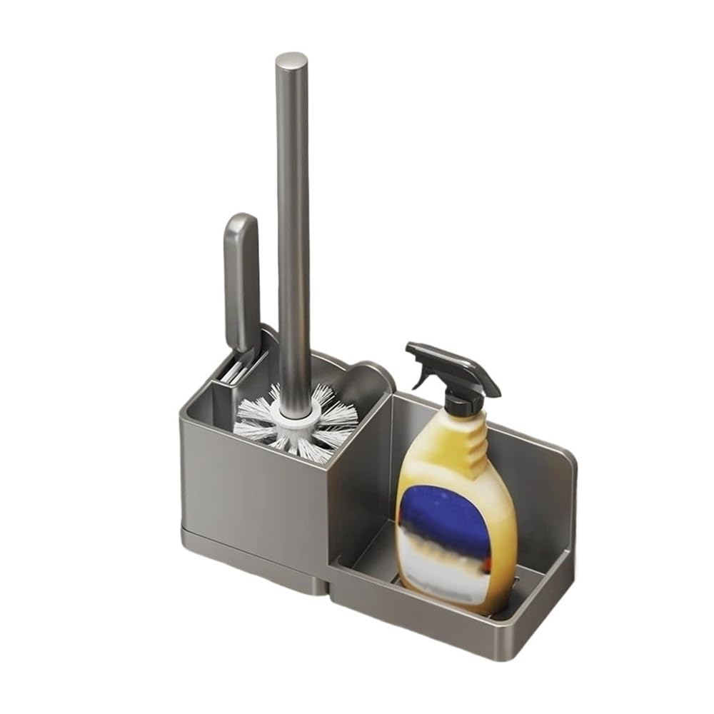 Brosse de toilette murale au design épuré gris pour intérieur moderne