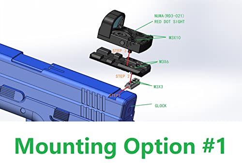 ADE Optic Red Dot Sight Mount Picatinny Plate for Taurus GX4,G3C,Canik TP9SA for Install Pistol Red Dot Sight fits Trijicon RMR,Doctor,Vortex,Burris +Built in Screw Hole for Shield RMSc Footprint - Thumbnail 6
