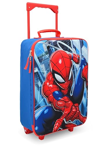 Fast Forward Spiderman Boys 16" Soft Luggage - Cute & Durable Carry-On Suitcase for Travel 16X12X52
