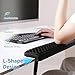 MEKASS L-Shaped Desk Wrist Rest Elbow, Forearm & Wrist Comfort Support for Table or Desk Edge, Non-Slip, Memory Foam Padding 2-Piece Set (Oval Black
