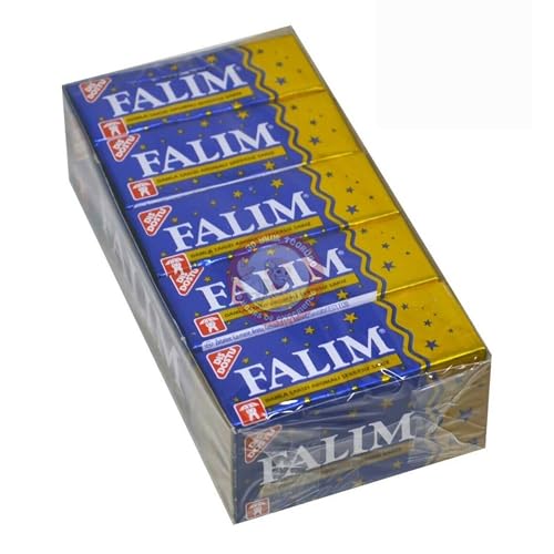 Original Falim Sugar Free Chewing Gum with Mastic Gum Flavour Turkish Taste Damla Sakizi Pack in 5 Pcs x 20 Pack by BAKKALIM UK