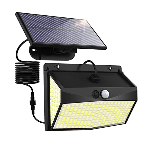 Foco solar impermeable 318 LED con tres modos de luz y sensor para seguridad de jardín