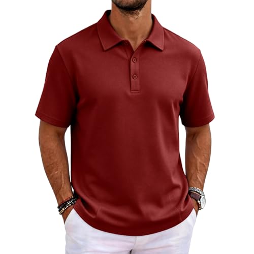 Polos Hombre Manga Corta, Polo Golf, Tecnica Marca Poliester Verano Fincut Slim Fit Deporte Deportiva Golf Bolsillo Transpirable Gym Algodon Basica Ropa de Hombre Verano, S