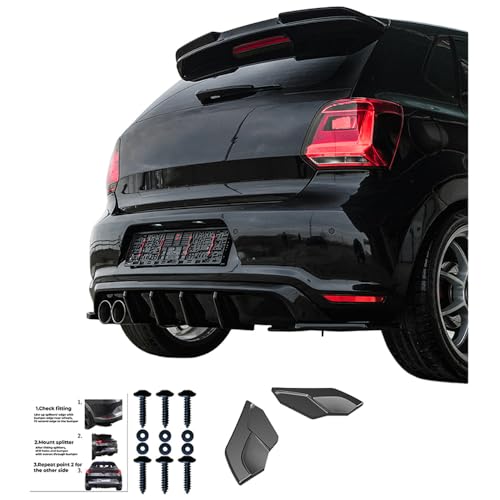 Hinten Splitter kompatibel mit VW VOLKSWAGEN Polo GTI MK5 2009–2014