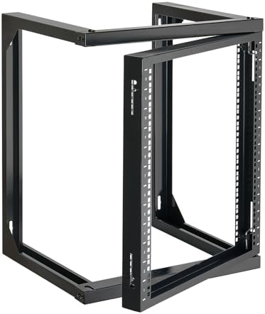 VEVOR 12U Wall Mount Server Rack, 150 lbs Max Load Capacity, Open Frame Network Rack with 180 Degrees Gate Swing, Carbon Steel, for 19-Inch IT Network Equipment & AV Devices Computer Server, Black
