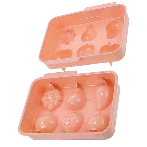 Molde para cubos de hielo con diseño de fruta color rosa miniatura 1