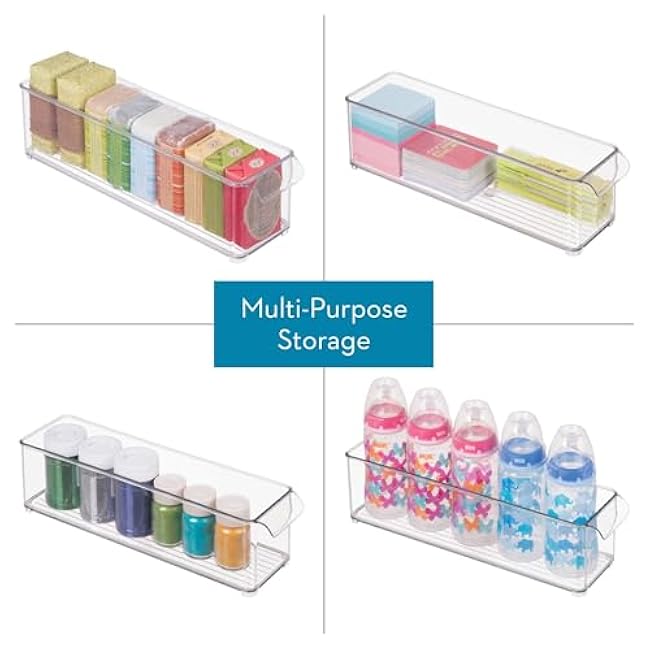 iDesign Stackable Fridge Storage Bin with Handle - Ideal for Fridge and Freezer, Clear, Made in USA