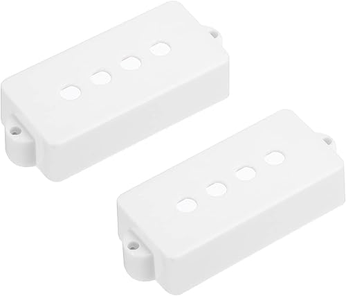 PATIKIL Cubierta de recogida de bajo para 4 cuerdas de plástico cerrado para guitarra de bajo piezas de instrumentos musicales color blanco paquete