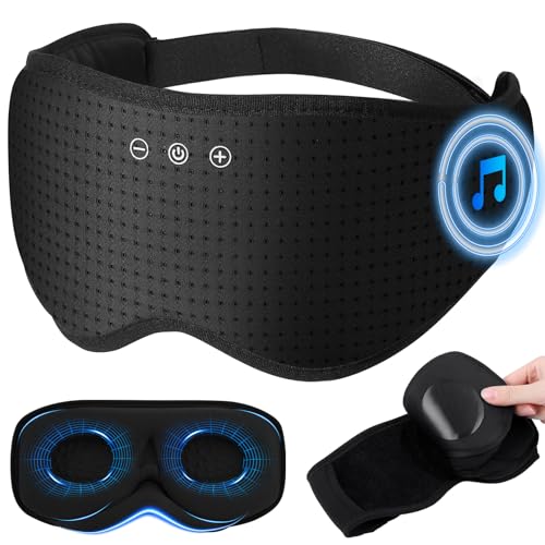 MUSICOZY White Noise Sleep Mask with Timer, 29 Soothing Sounds, 3...