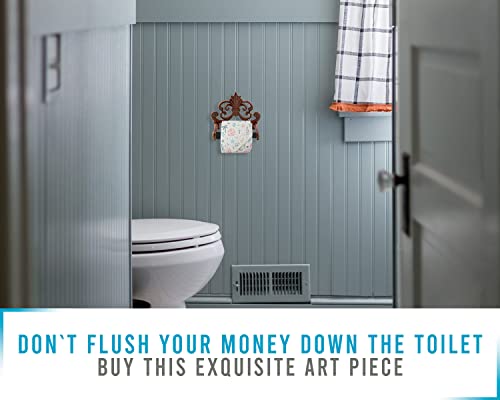 Comfify Fleur De Lis Cast Iron Toilet Paper Roll Holder - Decorative Cast Iron Wall Mounted Toilet Tissue Holder - European Victorian Design - 7.9X4.3X6.3 - With Screws And Anchors (Rust Brown) #TOP2