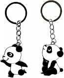 CFLNYC Panda Charm brelok, uroczy breloczek z kreskówką wisiorek Panda dla miłośników biżuteria dla przyjaciół dziewczyny świąteczny prezent urodzinowy (Color : Black Sitting, Size : 4.3")