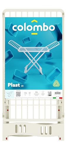 Colombo Stendibiancheria Resina Plast 20 20 Metri Stenditura Con Ruote E Snodo Sicurezza Colore Azzurro - 2