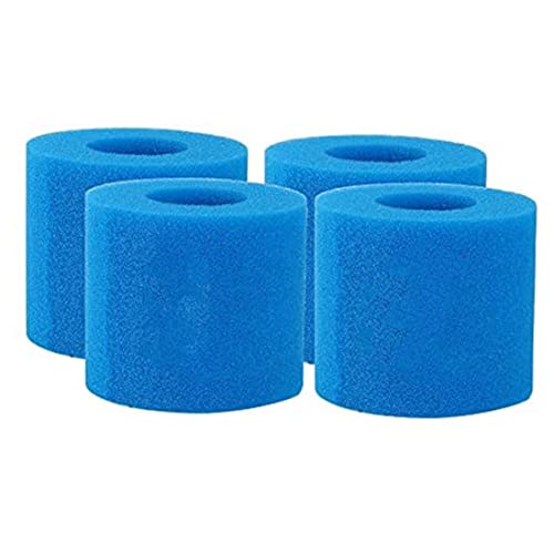 Nrpfell Paquete de 4 Esponjas de Cartucho de Filtro de Piscina Tipo D/VII para Bomba de Piscina /, Filtro de Piscina Bomba de Filtro Lavable de Espuma Cover