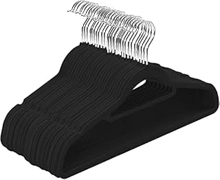 Utopia Home Premium Non-Slip Velvet Hangers [Set of 50] (42cm)  Heavy Duty Velvet Suit Hangers with Tie Bar, 360 degree rotatory hook  Space saving, sturdy to hold Jacket, Jumper & Pullover (Grey)