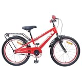 Teenpull Kinderfahrrad 20 Zoll Rot mit Stahlrahmen für 6-11 Jahre, stabiles Freizeitbike mit Felgenbremse, ergonomischem Sattel, Reflektoren, Klingel und Ständer für Outdoor-Ausflüge