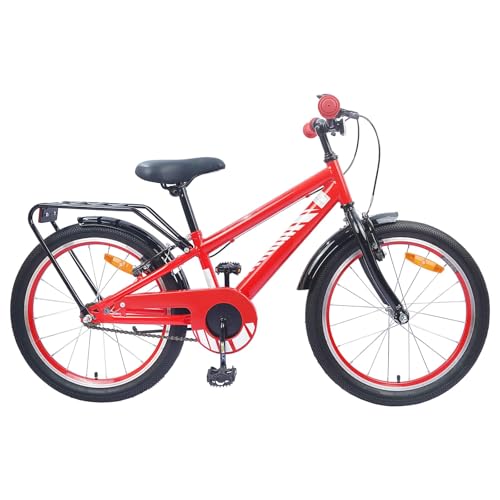 ACAGALA Bicicleta infantil de 20 pulgadas para niños de 6 a 11 años, timbre y asiento incluidos, tamaño recomendado para niños de 120 a 135 cm, bicicleta juvenil – Rojo