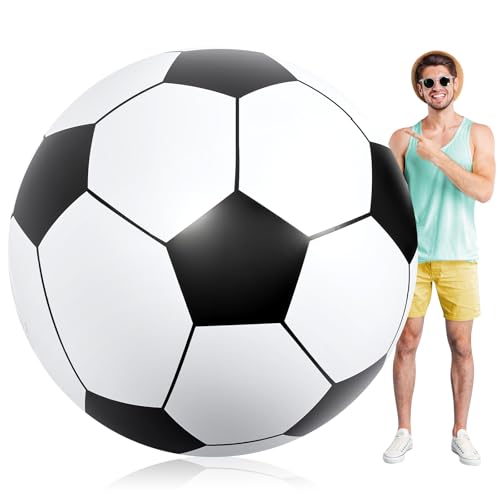 Lewtemi Big Inflatable Giant Soccer Ball Large Inflatable Beach Sport Ball Pool Party Decoration Toys Oversized Jumbo Beach Toy for Pool Water Sports Games(5.9 ft)