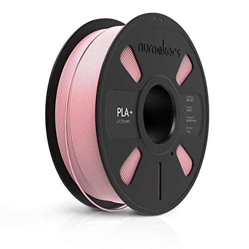Image of NUMAKERS PLA+ 3D Printer Filament, 1.75mm, Dimensional Accuracy + /- 0.03 mm, 1 kg Spool (2.2 lbs), Compatible with Most FDM Printers (Pink)