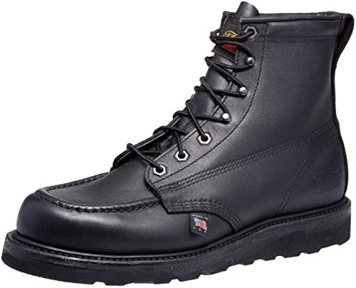 Thorogood Men's American Heritage 6" Moc Toe Boot,Black/Black ,13 D(M) US