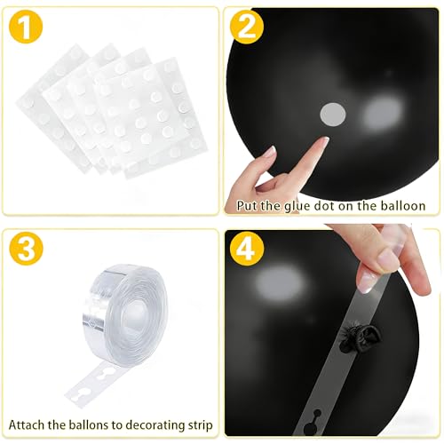 Image of Black and Silver Balloons, 70pcs Silver Black Balloons with Confetti for Birthday Wedding Engagement New Year Bachelorette Party Party Supply
