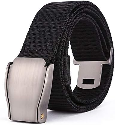 Grossartig Outdoor Rock Climbing Fashionable Men'S Nylon Belt Canvas Belt Student Sports Belt (Color : Black, Size : 125Cm)