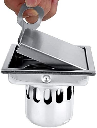 Siphon de douche linéaire à haut débit d'eau anti-engorgement en inox 110 mm