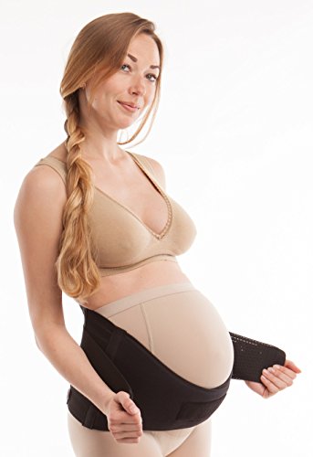 GABRIALLA Pregnancy Belly Band - Strong Support, 8\" Wide, Made In USA, Black (2XL) - Thumbnail 5