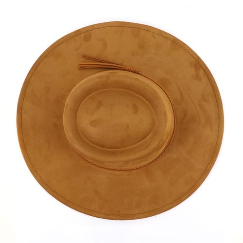 Image of LIDHAY Wide Brim Fedora Hat for Men Women Big Rancher Felt Hat Pork Pie Jazz Hat