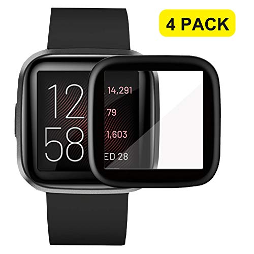 KINPEI for Fitbit Versa/Versa Lite/Screen Protector [Bubble-Free] [4 Pack] [Full Coverage] [Waterproof] [Scratch Resistant ] Flexible Film (Versa/Versa Lite)