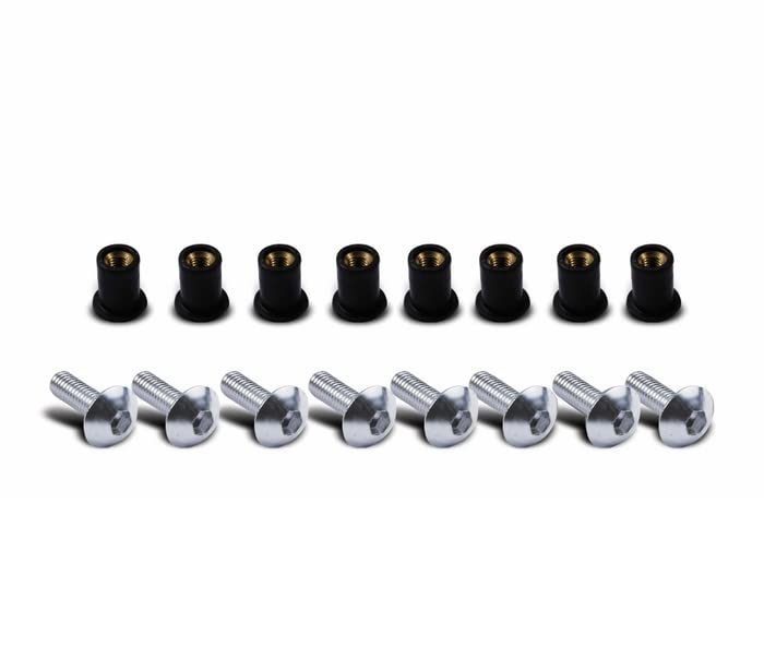 Kit de boulons de pare-brise universels argent vis M5 pour carénage moto