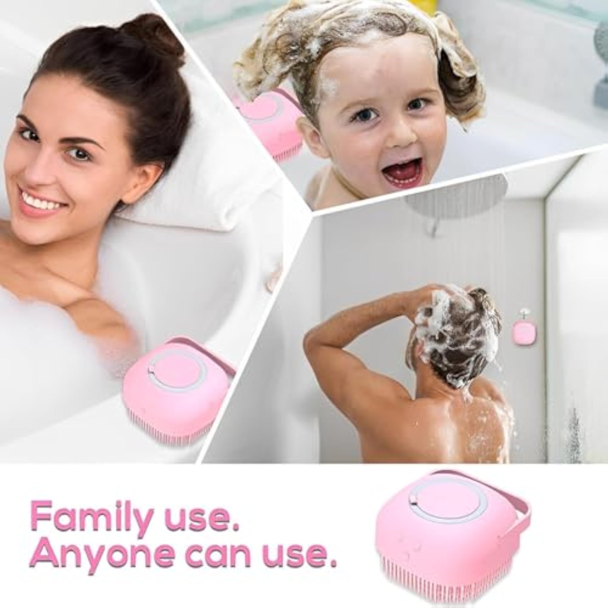 S-2 Silicone Soft Cleaning Body Bath Brush with Shampoo Dispenser